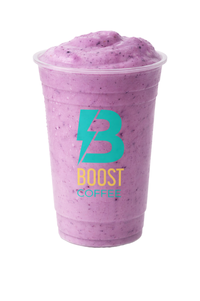 Boost drive thru coffee and energy drinks menu blueberry lemon smoothie blended frozen