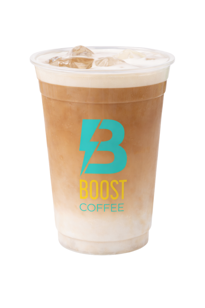 Boost drive thru coffee and energy drinks menu iced yeti white mocha latte
