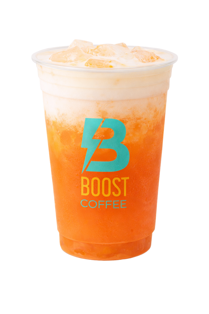 Boost drive thru coffee and energy drinks menu cloudy creamsicle