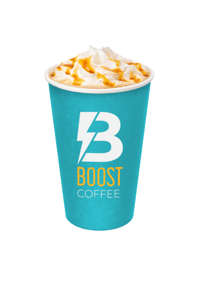 boost coffee hot gold lightning latte