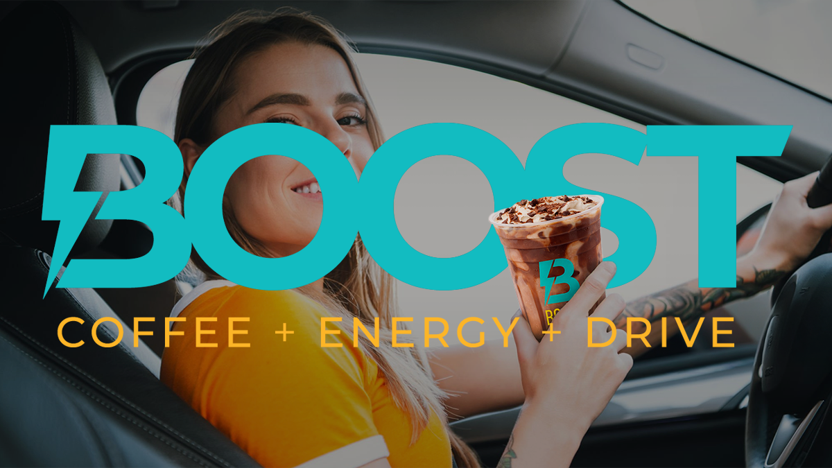 Boost drive thru coffee and energy drinks
